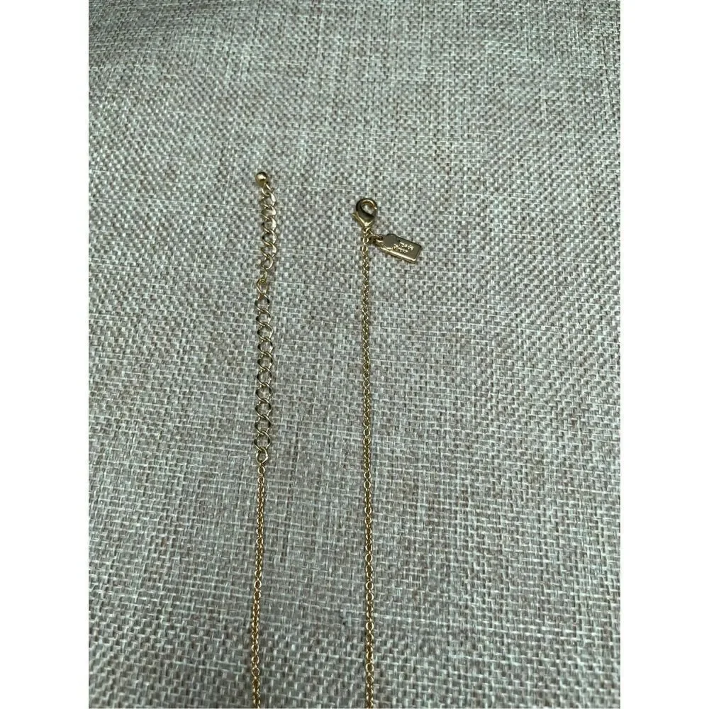 Kate Spade Spot The Spade Diamond Hardware Necklace Black Gold Tone
